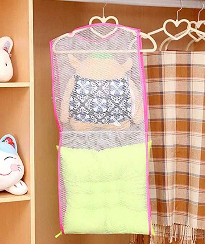 DurReus Cute Sleeping Pillow Pet Basking Holder Hanging Heavy Duty Space Saver Mesh Bags Shoe Dryer Basket Closet Storage Accessory Organizers Two Layer,2 Pack