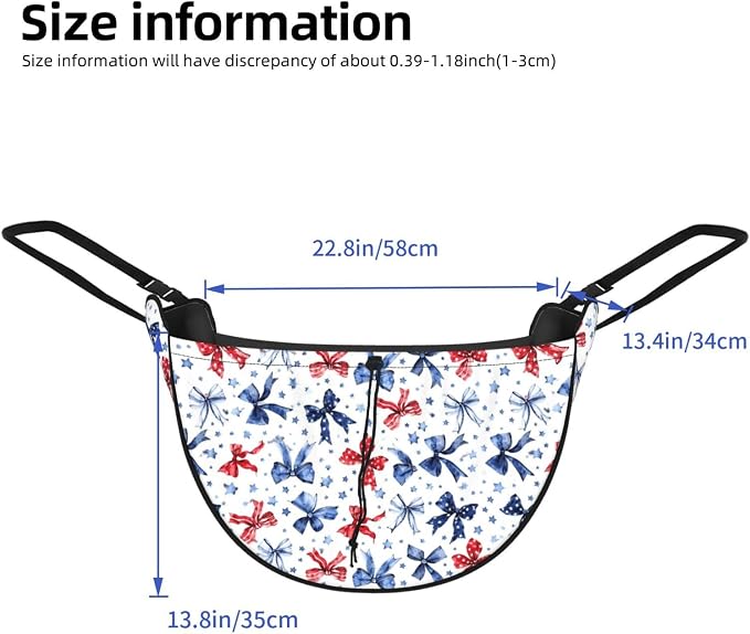 Patriotic Bow Star Car Seat Organizer Backseat Storage Bag, Large Waterproof Vehicle Organizer With Adjustable Straps For Gear Essentials, Fits Most Cars