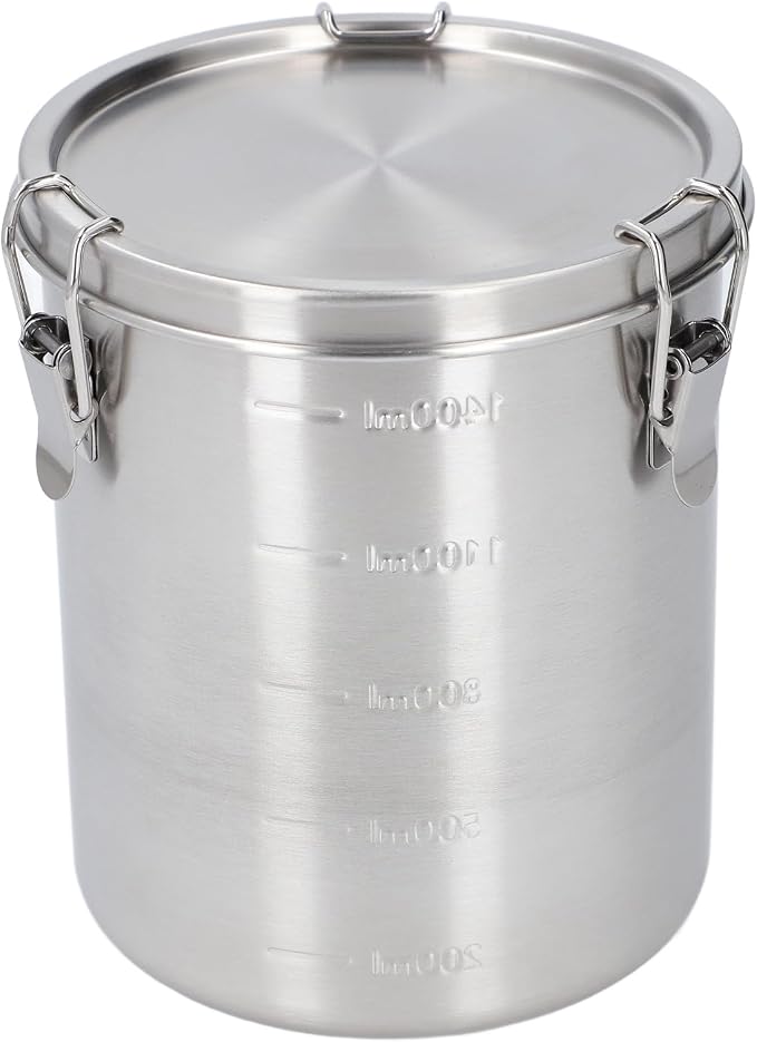 Metal Dog Food Storage Container, Stainless Steel Airtight Pet Food Canister with Lid, Cat Dog Food Holder Bin Cookie Jar Treats Container for Home Kitchen Farmhouse (1600ML)