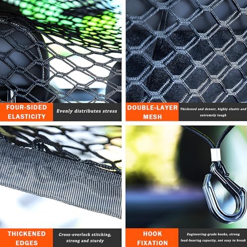 Car Dog Barrier for VW Arteon Sharan Touareg Scirocco Amarok Caddy Taro Teramont, Cargo Net For Suv Adjustable Mesh Pet Barrier Double-Layer Thickened Durable Nylon Net Dog Travel Accessoriesa