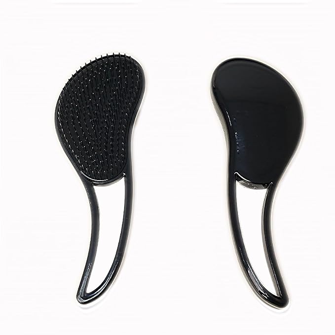 Dog Grooming Brush, Soft Puppy Massage Brush, Pet Hair Bathing Brush Comb, Hangable Grooming Tool for Poodles, Teddy, Yorkies, Maltese, Shih Tzu, Chihuahua (Black)