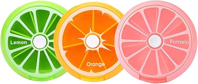 3PCS Pill Cases Weekly Pill Organizer 7 Day Pill Box Cute Pill Container Medica Box (3PCS)