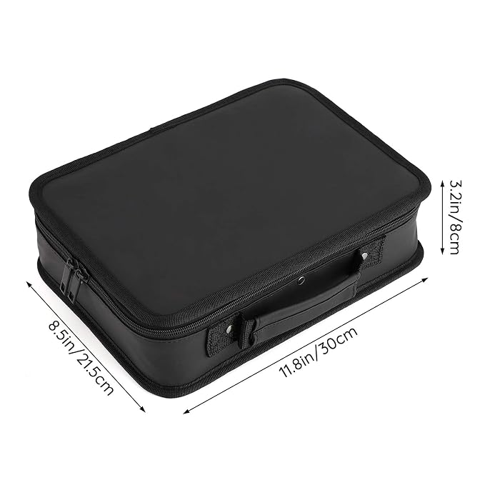 Segbeauty Barber Tool Bag, 11.8 x 8.5in PU Leather Travel Makeup Toiletry Carrying Case, Hair Styling Cutting Kit Storage Organizer for Clipper Shears Combs Cosmetics Salon Beauty Supplies