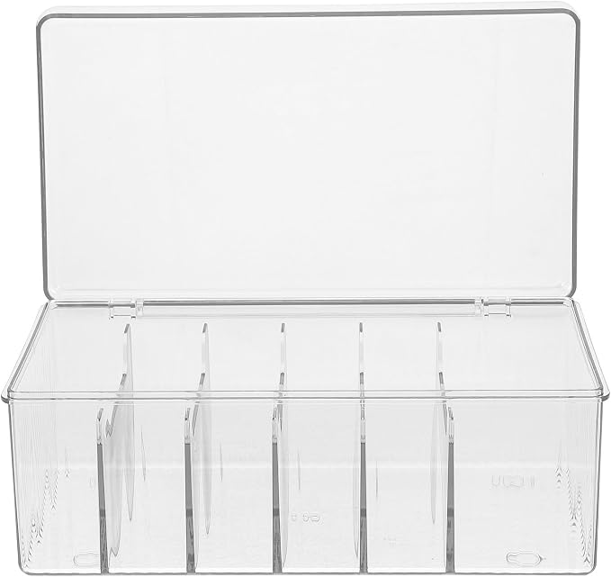 Transparent Cable Management Box with Compartments Clear Pet Cord Organizer for USB Chargers Desk Wire Storage Keeper for Home and Office Accessories Space-saving Desktop Cord