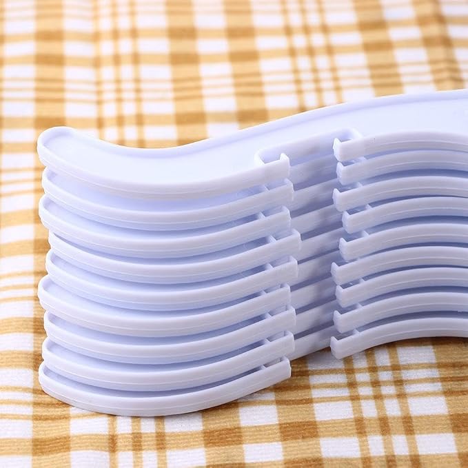 Pet Clothes Hangers 10 Pack, Plastic Non-Slip Small Animal Apparel Hanger for Dog Cat Puppy Kitten Clothing Closet Organizer Storage Rack(White,Small)
