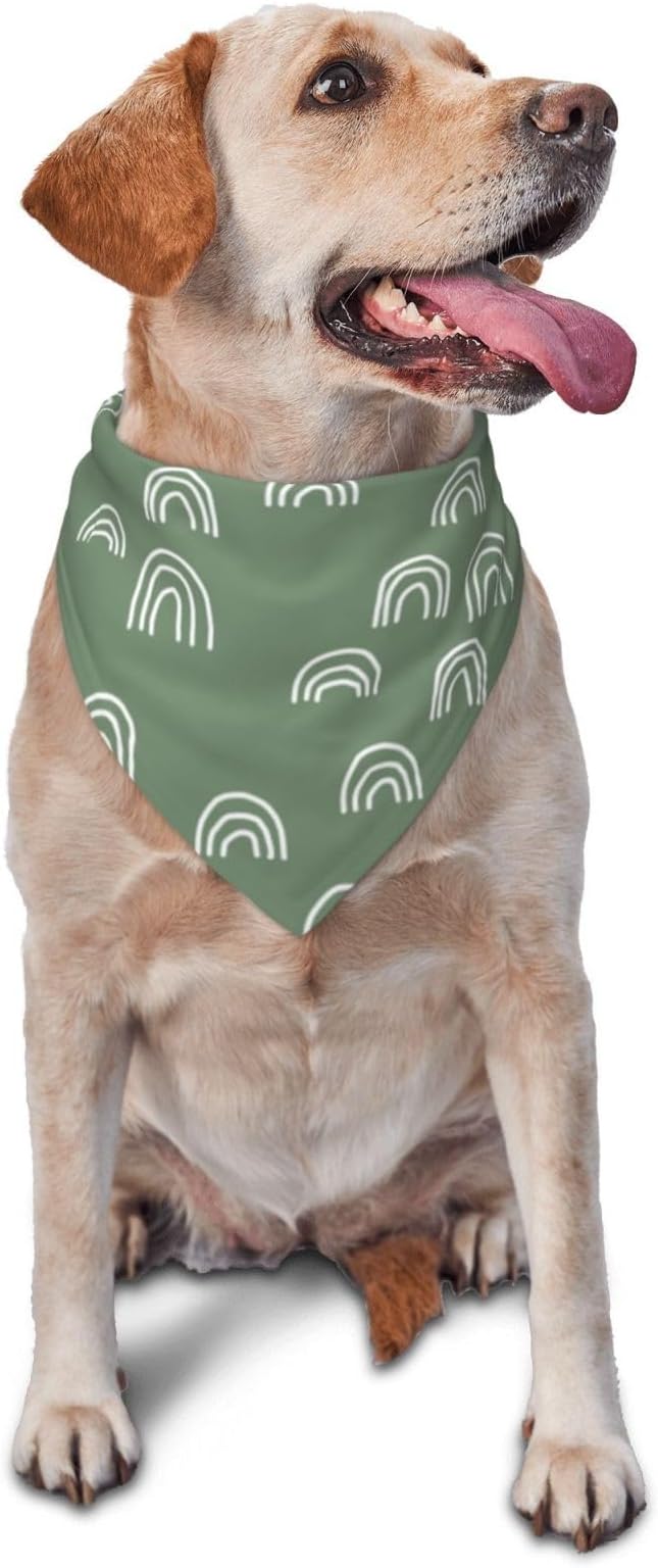 Sage Green Dog Bandana,Adjustable Triangle Bibs Dogs Scarf,Puppy Neckerchief Dog Cat Bib for Spring Summer (Light Green)