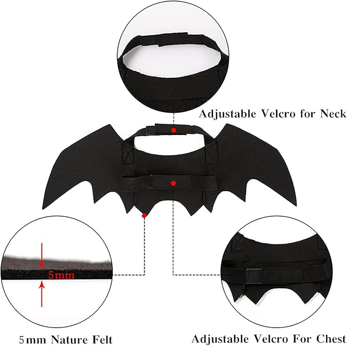 Halloween Pet Bat Wings Cat Dog Bat Costume Cute Black Cat Bat Wings Cosplay Puppy Cat Dress Up Accessories