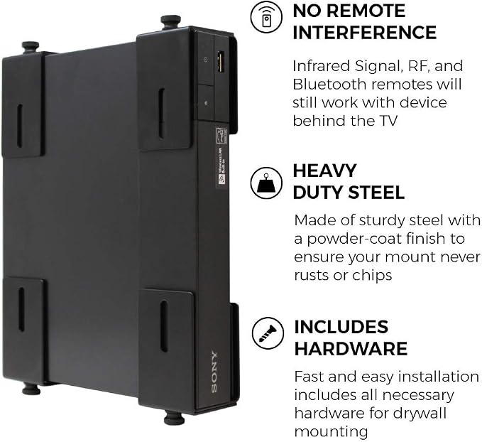 HumanCentric Adjustable Device Wall Mount, Cable Box & Modem Bracket | Adjustable Wall Adapter for Small, Wide & Narrow Devices, Cable Boxes, Modems, DVD Players, Mount on Wall Behind TV