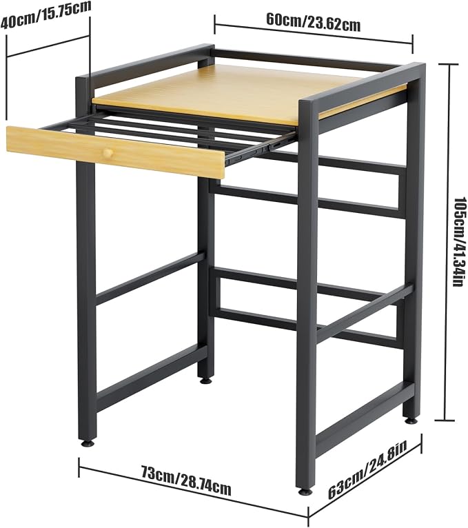 Washer Dryer Stacking Rack, 550lbs Capacity Heavy Duty Washing Machine Storage Utility Rack with Countertop, Height Adjustable Washing Machine Shelf for Laundry Rooms Bathrooms