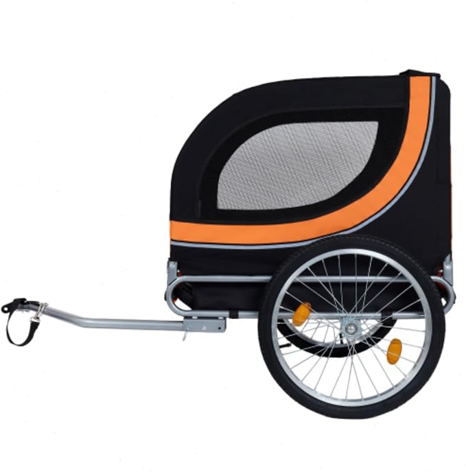 Large Folding Bike Trailer for Dogs – 66LB Capacity All-Terrain Pet Carrier, Durable Steel Frame for Cycling, Jogging, Camping & Outdoor Adventures