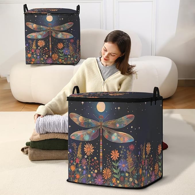 2pcs blanket storage bag for under bed,closet organizers 95L | clothing sweater sheet bedding comforter duvet quilt pillow toy storage bags with lids,dorm room essentials for containers