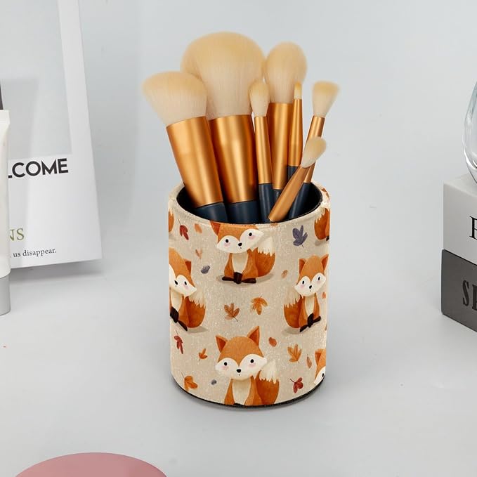 Cute Fox Pen Holder, Pencil Cup Marker Brush Holder Desk Storage Case, Desktop Organizer for School Office Home Supplies