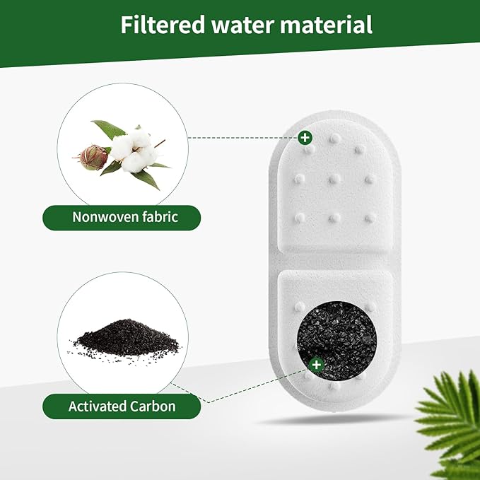 Apauk 4 Pack Replacement Filters/Sponges - Individually Packaged-Applicable to Cat Water Fountain Stainless Steel 108oz/3.2L, APAUK Automatic Pet Fountain Dog Water Dispenser