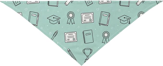 Teacher's Pet Dog Bandana,Funny Bandana Gift,Photo Prop Accessories for Dog Lovers Owner Gift,Triangle Reversible Fall Scarf, Adjustable (Light Green)