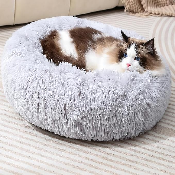 Cat Bed Bunny Bed Kitten Bed Dog Beds for Indoor Cats Pet Beds Cheap Dogs Bed Donut Dog Pillow Large Comfort Cat Pillow Warm for 4Kg Pet