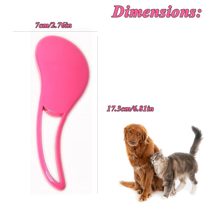 Dog Grooming Brush, Soft Puppy Massage Brush, Pet Hair Bathing Brush Comb, Hangable Grooming Tool for Poodles, Teddy, Yorkies, Maltese, Shih Tzu, Chihuahua (Rose Red)