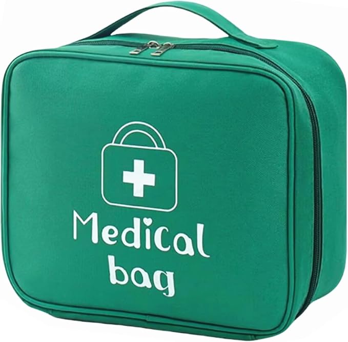 Red First Aid Bag Empty 1st Aid Bag Medical Travel Case Emergency Storage Compact Medicine Bags for Car Office Kitchen Sport Outdoors Camping Hiking Pet (Green M)