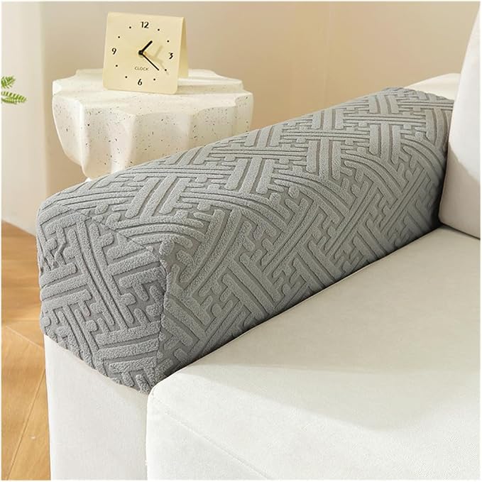 Sofa Arm Covers Set of 2 Squared, Non-Slip Arm Covers Protector for Dogs, Cats, Pets, Couch Armchair (A Dark Gray)