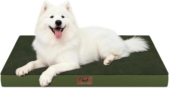 Large Waterproof Orthopedic Dog Bed with Egg Crate Foam | Fits 42x28 Crates, TPU Waterproof Layer, 1680D Washable Oxford Cover, Portable Handle, Indoor & Outdoor Use, Up to 80 lbs