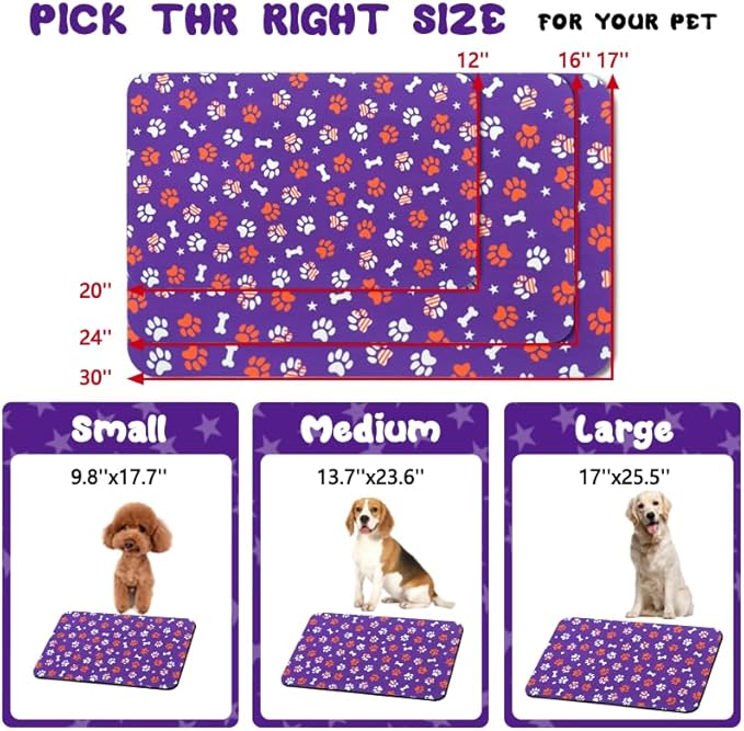4th of July Dog Food Mats for Floors Waterproof, Cat Water Bowl Mats Pet Feeding Absorbent Placemats 16 * 24 inch