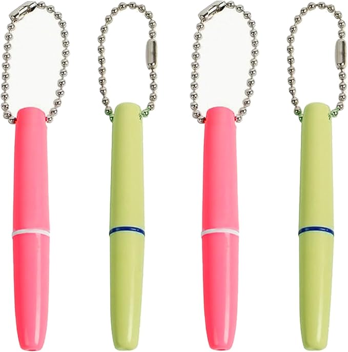 2PCS Reusable Dental Picks Kit Portable Teeth Stain Plaque Remover with Keychain with Keychain Tooth Erasers Tartar Eraser Tool Set for Travel, Pets & Oral Hygiene, Pink and Green