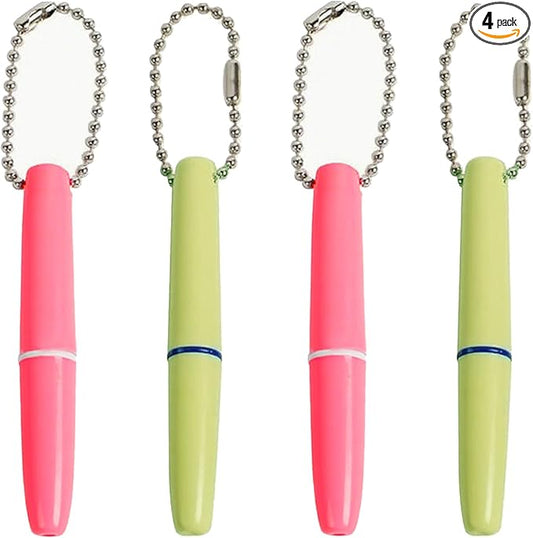 4PCS Reusable Dental Picks Kit Portable Teeth Stain Plaque Remover with Keychain with Keychain Tooth Erasers Tartar Eraser Tool Set for Travel, Pets & Oral Hygiene, Pink and Green