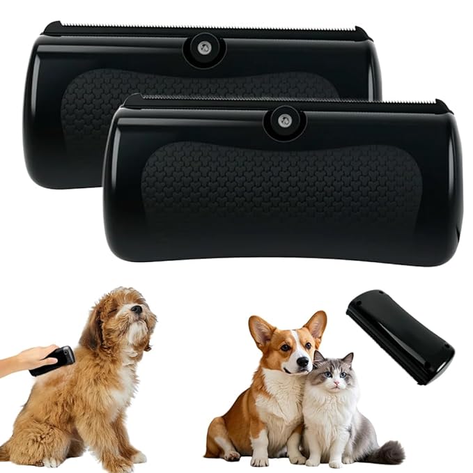 Tails Deshedding Brush,2025 New Pet Hair Remover Comb for Shedding,Grooming Brush for Dogs and Cats,Pet Long and Short Hair Removal Tool (Black/2pcs)