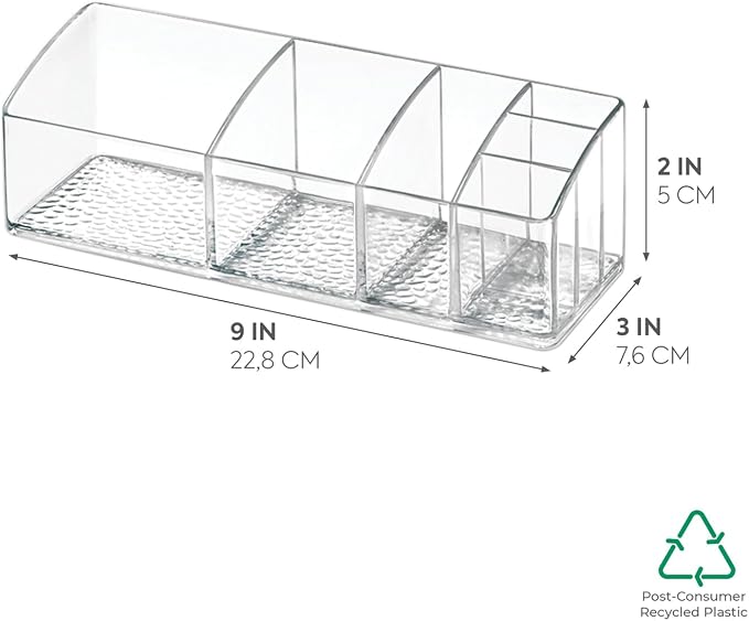 iDesign Medicine Cabinet Organizer - Clear Plastic Bathroom Storage for Vitamins, Makeup, or Toiletries