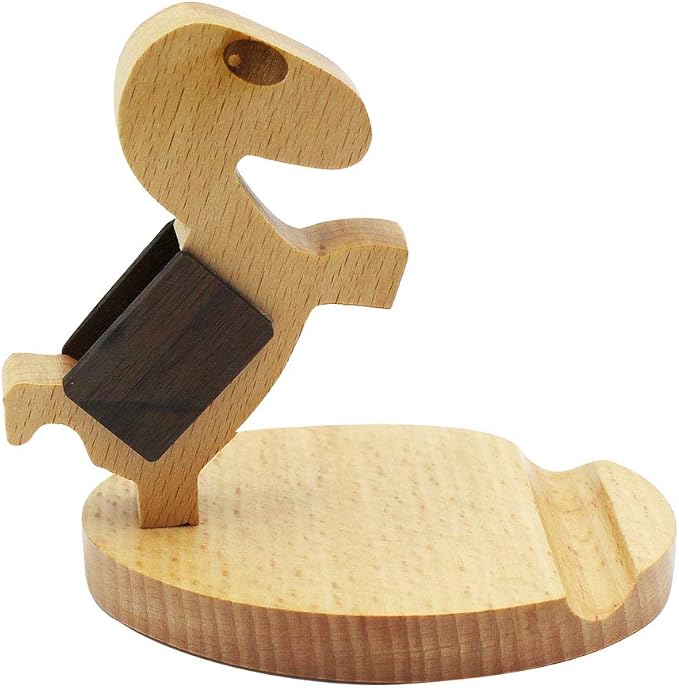 Cute Horse Cellphone Holder Stand Wooden Smartphone Desk Holder for All Mobile Phones Animal Phone Stand Desk Ornament