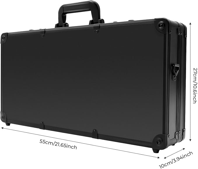 Professional Barber Carrying Case with Fireproof Panel & 3-Digit Lock, Aluminum Alloy Stylist Organizer for Hairstylists, Pet Groomers, Makeup Artists (Black)