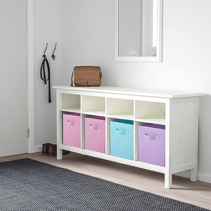 PowerKing Collapsible Storage Cubes, Farbic Storage Bins, 6 Colors, 6 Pack | Sturdy, Lightweight, Easy Pull Handle, Closet & Shelf Organizer, Clothes and Toys Storage, 10.5'' x 11'' x 10.5''