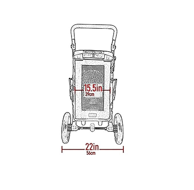 Pet Gear No-Zip Excursion Pet Stroller, Apple | Dual Entry, Push Button Zipperless Entry, For Single or Multiple Dogs/Cats, Gel-Filled Tires