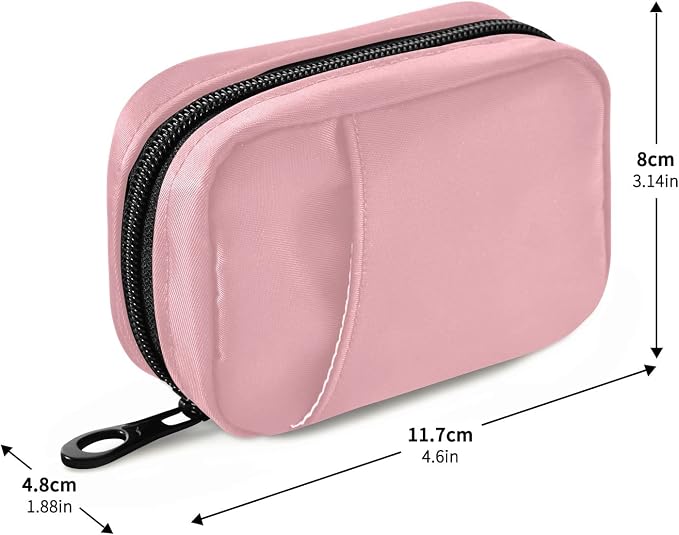 Ollabaky Basic Pink Weekly Pill Organizer, Cases Bag Portable Container 7 Days Box Organizer Vitamin Supplement Holder with Zipper for Travel Family Business Camping 4.6 x 3.14 x 1.88in