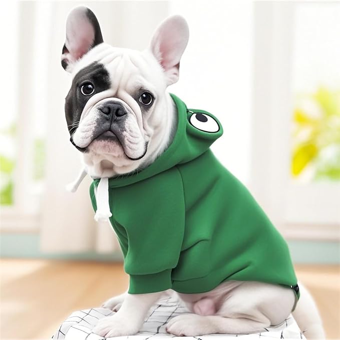 Pet Clothing Dog Transformation Shaped Hoodie (Frog,2XL) | Autumn and Winter Warm Small Large Dog Method Dou Cat Clothes For French Bulldog Chihuahua Pug Boston Terrier Dachshund