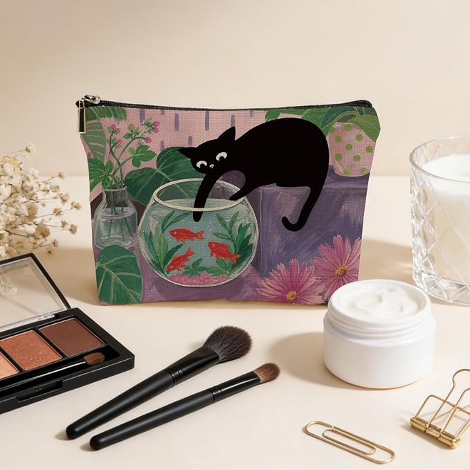 Funny Cat Makeup Bag, Cute Cats Gifts Cosmetic Bag Travel Toiletry Bags | Travel Toiletry Bags Toiletry Organizer Pouch, Christmas Birthday Gifts for Women Mom Girls Daughters Friends Cats Lover