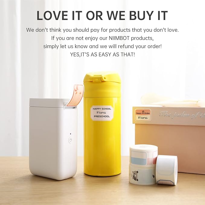 NIIMBOT D101 Label Maker with Tape for Office Home School Organization | Portable Wireless Connection with Multiple Templates, Available for Phone, Easy to Use, USB Rechargeable