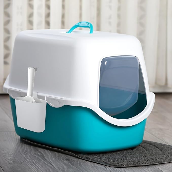 POPETPOP Cat Litter Scoop Holder, Small Trash Can Litter Scooper Pet Litter Shovel Stand Cat Litter Box Hanging Scoop Storage Container for Cat Litter Box (Pack of 2)
