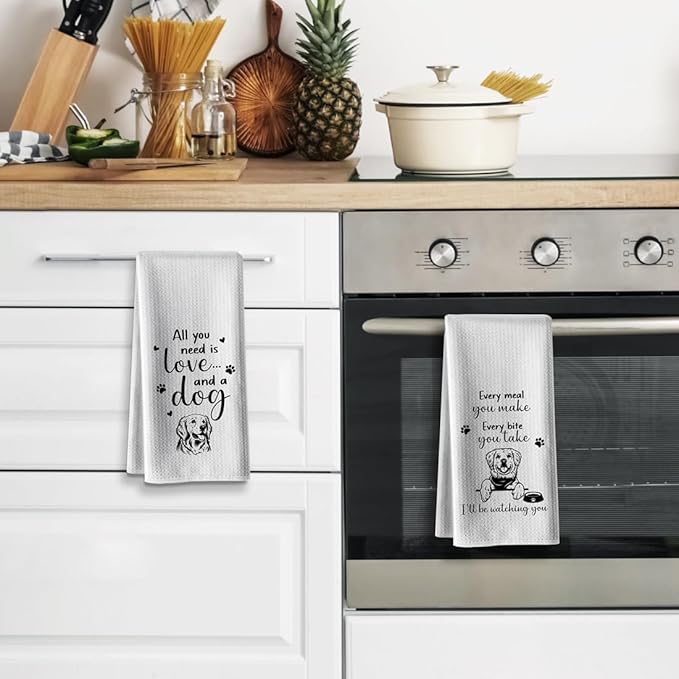 Kitchen Towels - Funny Dishcloth, Polyester Bar Drying Hand Cloth, Bathroom Decorations, High Absorbent Tea Towel - Dog Lover, Owner, Mom Hostess Housewarming Gifts