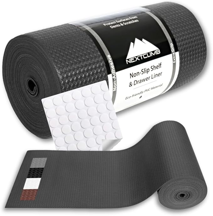 Shelf Liner, Drawer Liner & Kitchen Cabinet Liner – Thick Waterproof Rubber Refrigerator Liners, Fridge Mat, Wire Shelf Cover for Dresser, Pantry, Bathroom, Closet & Toolbox