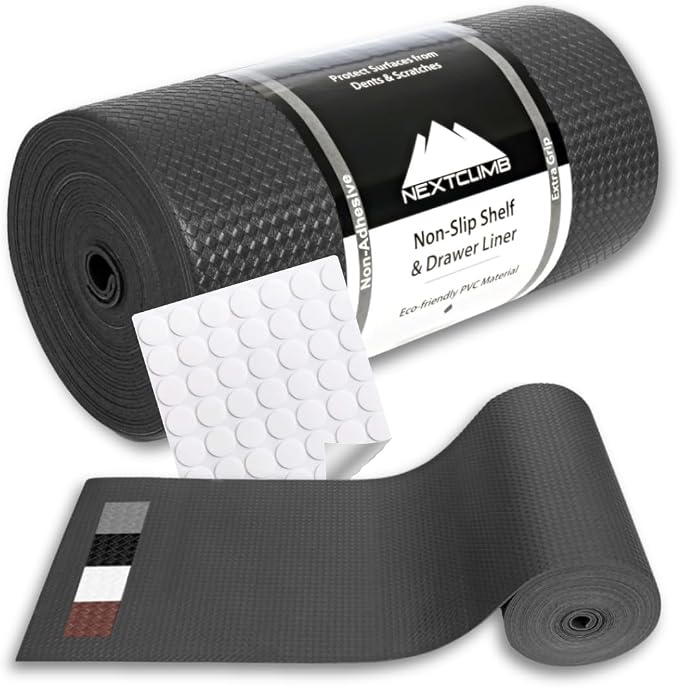 Shelf Liner, Drawer Liner & Kitchen Cabinet Liner – Thick Waterproof Rubber Refrigerator Liners, Fridge Mat, Wire Shelf Cover for Dresser, Pantry, Bathroom, Closet & Toolbox