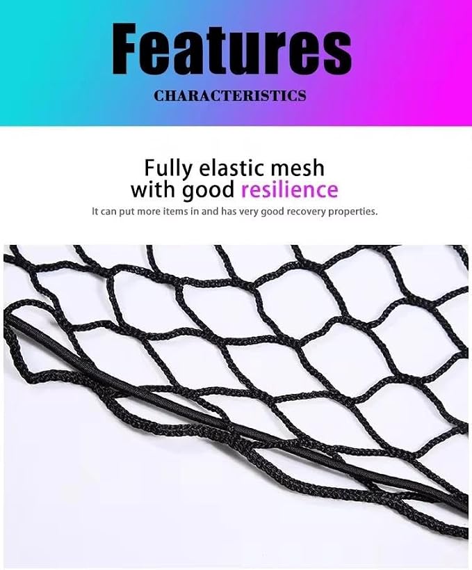 Car Nets Car Trunk Net For Toyota For RAV4 XA50 2019-2024 2020 2021 2022 Boot Luggage Mesh Nylon Bag Storage Rear Back Cargo Cargo Net(110cmx60cm)