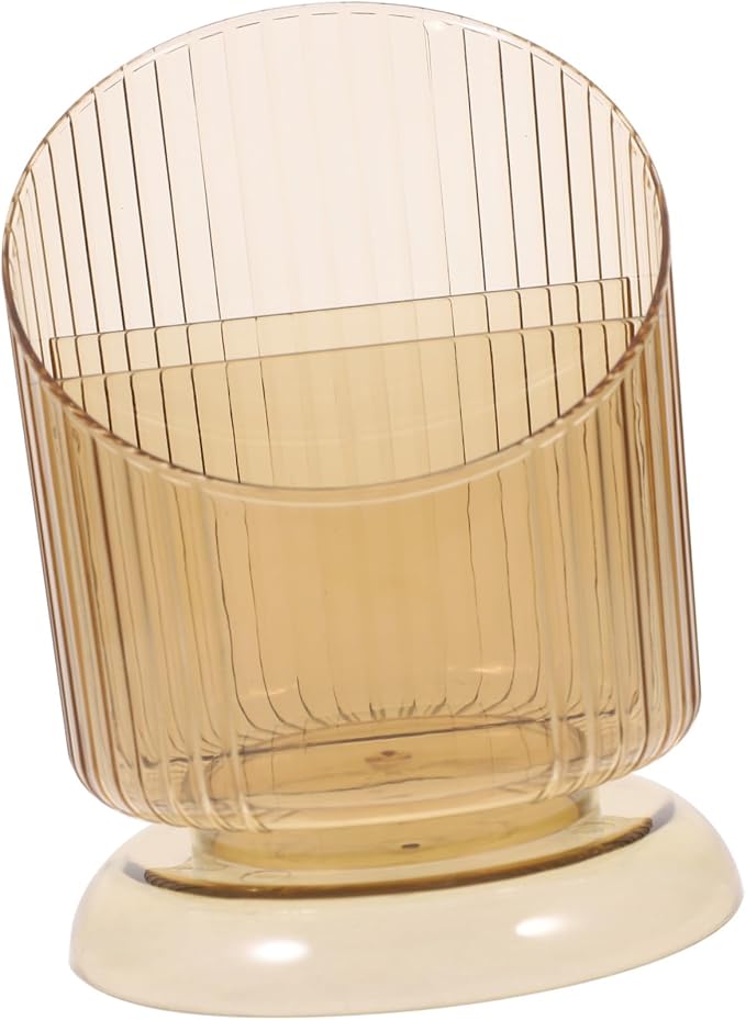 Desktop Makeup Brush Holder Transparent Pen Pot Pet Material Office Organizer