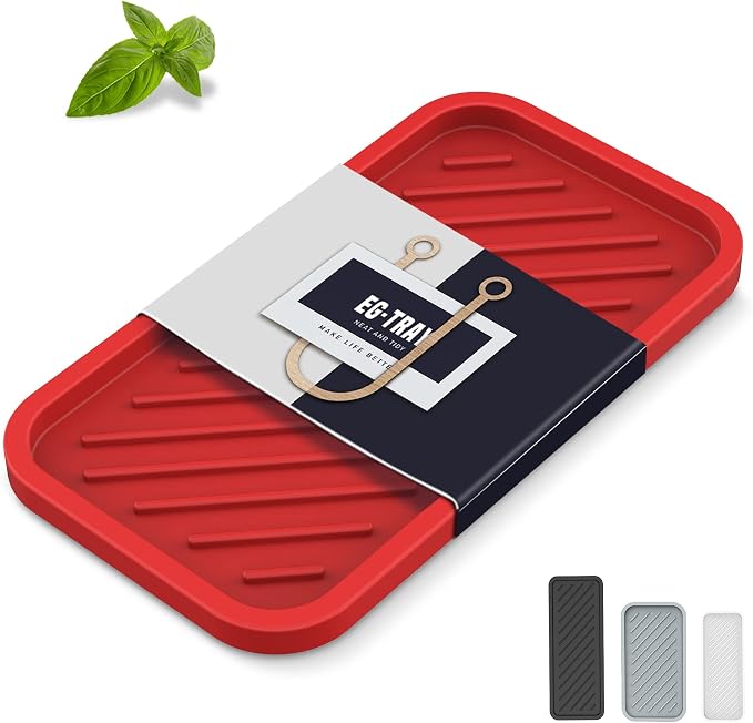 Silicone Sponge Holder-Large Thick Durable 10" Sink Organizer Tray-Kitchen