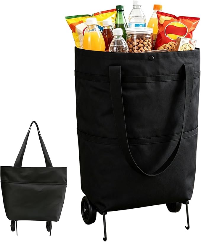 Lightweight Foldable Utility Cart, Waterproof Wheeled Heavy Storage Wagon