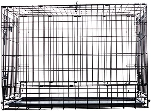 MidWest Homes for Pets Solutions Series Side-by-Side SUV Dog Crate, Double Door Folding Metal Cage Designed to Fit in SUVs & Vans, for Dogs up to 70 Lbs