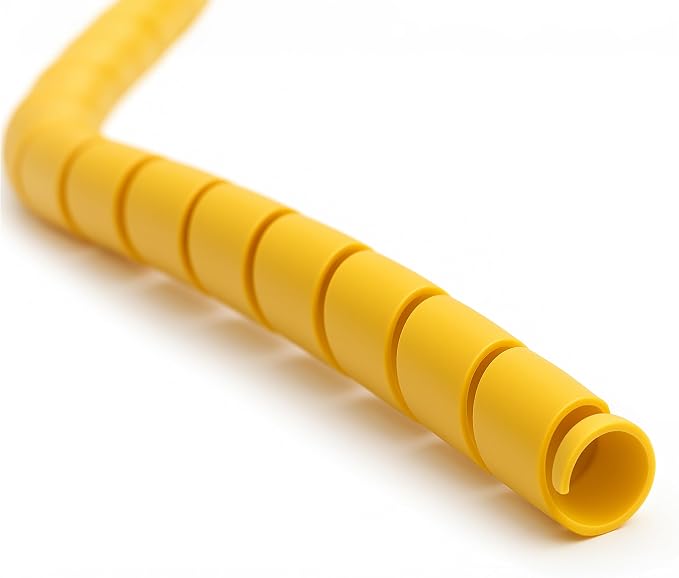 Electriduct 4.4 Inch Heavy Duty Spiral Wrap HDPE Flexible Plastic Cable Sleeve Hose Protector 10 Feet - Yellow