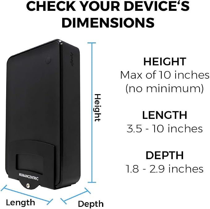 HumanCentric Cable Box & Modem Mount | Adjustable Wall Mount | For Small & Wide Devices, Cable Boxes, Modems, DVD Players, Streaming Media Devices, Mount Behind TV, Hardware Included