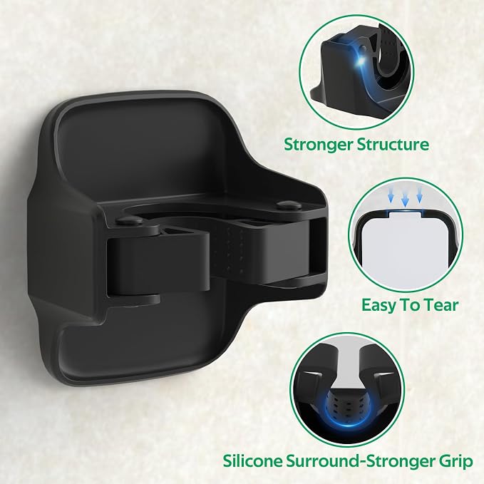 reliahom Broom Holder Wall Mount Mop Grippers organizer wall hanging, 5Pack | No Drilling Self Adhesive Easy install Anti-Slip Mop Broom Hanger Storage Rack for Kitchen,Laundry Room,Garden,Garage