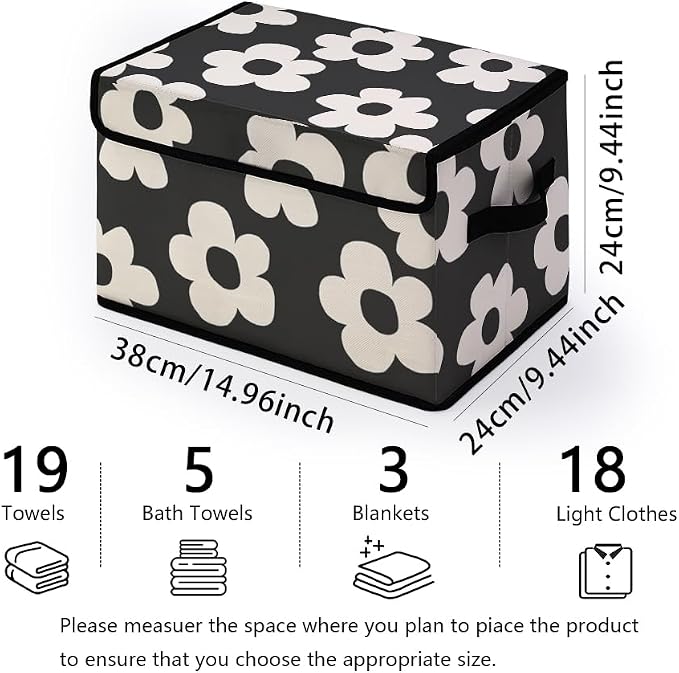 Stackable Clothes Storage Bins with Lids 3 Pack | Closet Organizers Fabric Cat Printing Box for Home and Office,Blanket Clothes Organizers,Under Bed Storage Containers