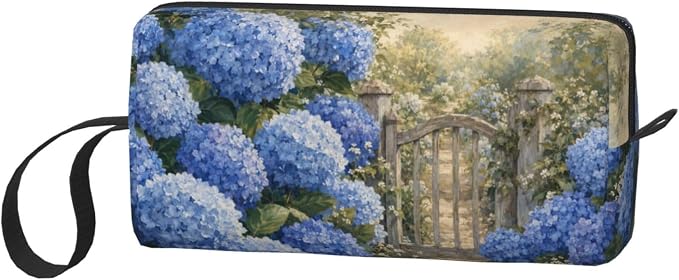 Vintage Wildflower Meadow Makeup Bag for Women, Cosmetic Pouch | Double-Sided Vintage Wildflower Cosmetic Organizer with Foam Padding for Women, Travel, Gym, School, and Daily Storage